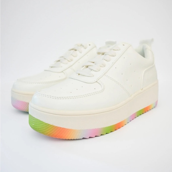 Wild Pair Shoes - Wild Pair Platform Sneaker Rainbow Sole